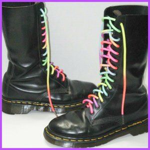 US Size 6 Doc Marten's Women's 14 Hole England Combat Black Leather Boots
